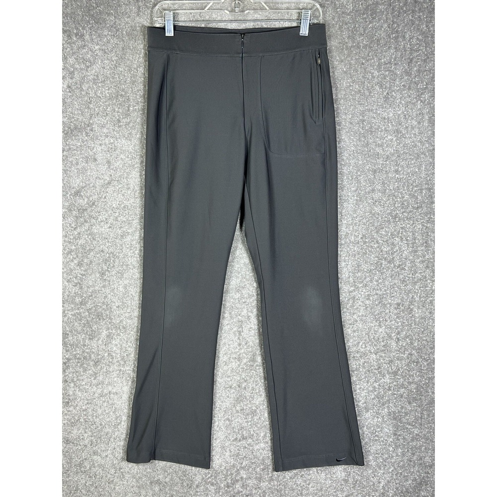 Nike Dri-Fit Pants Womens Sz Medium 8-10 Gray Bootcut Stretch Pocket Athleisure